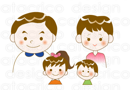 イラストサンプル(4人家族)