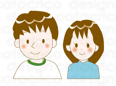 イラストサンプル(若い夫婦)